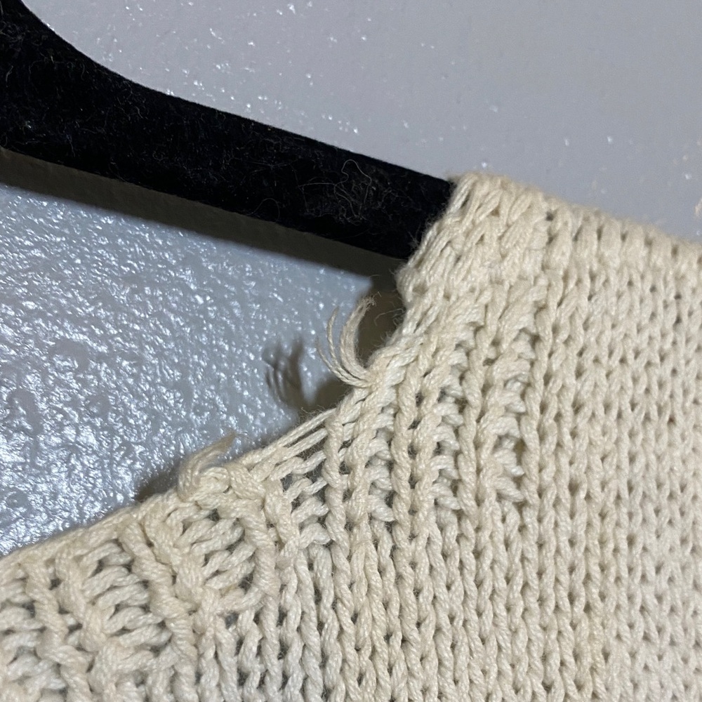 Floral Knit Sweater Vest - Cream with Multicolor Accents - Picture 5 of 5